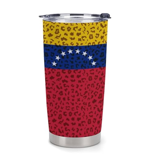 Posavasos para auto con diseño de bandera Venezuela y estampado leopardo miniatura 1