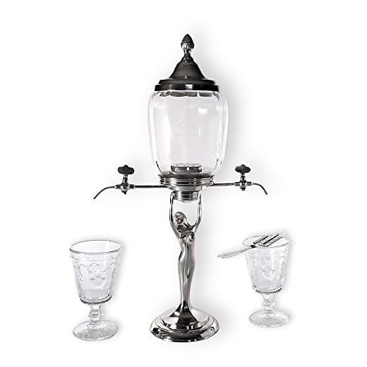 Lady Absinthe Fontaine avec deux robinets - Plus Petit, reproduction exacte du Plus célèbre Fontaine Absinthe Style