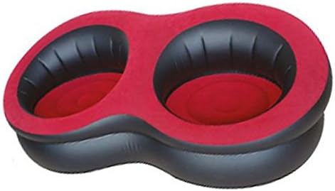 Inflatable Chair Sofa Blow Up Seat Gaming Lounger Indoor Outdoor Camping Garden Stylish Red Design Soft Plush Fabric Double