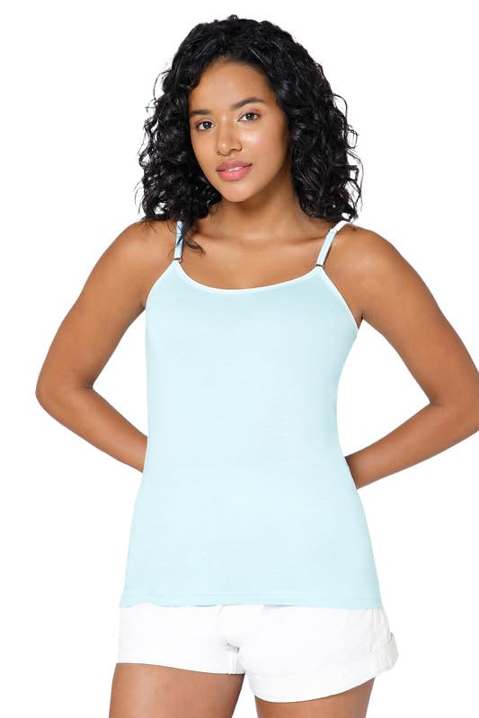 Image of Intimacy Cotton Camisole for Women with Adjustable Spaghetti Straps Comfortable Everyday Wear Camisole Slip for Women
