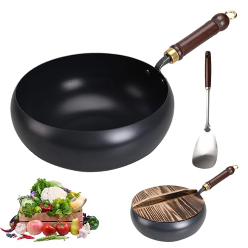Wok de hierro fundido japonés con tapa, 24 cm miniatura 1