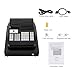 Cash Register, Electronic Commercial Cash Register with 47 Keys and 6 Digits Led, Compact Cash Register with Lock Cash Drawer Box, Multi-Color Waterproof Keyboard, Check Opening, Black