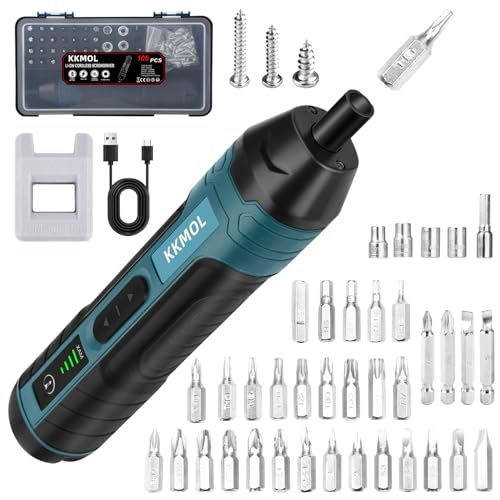 KKMOL Chave de Fenda Elétrica, Chave de Fenda Sem Fio Pequena de 3,6 V Recarregável, Ajuste de Torqu
