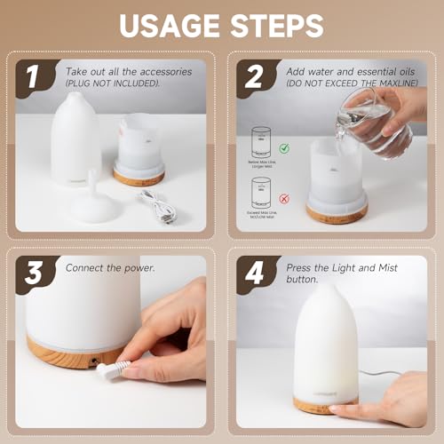 Image of URPOWER Essential Oil Diffuser with 7 LED Color Changing Lights, Timer & Auto-Off - Ultrasonic Aromatherapy Fragrant Oil Humidifier Vaporizer Scent Diffusers for Home, Bedroom, Office, Yoga