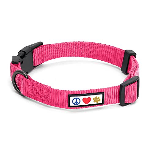 Pawtitas Collier Chien Solide Rose Très Petit Ajustable avec Laisse et Harnais