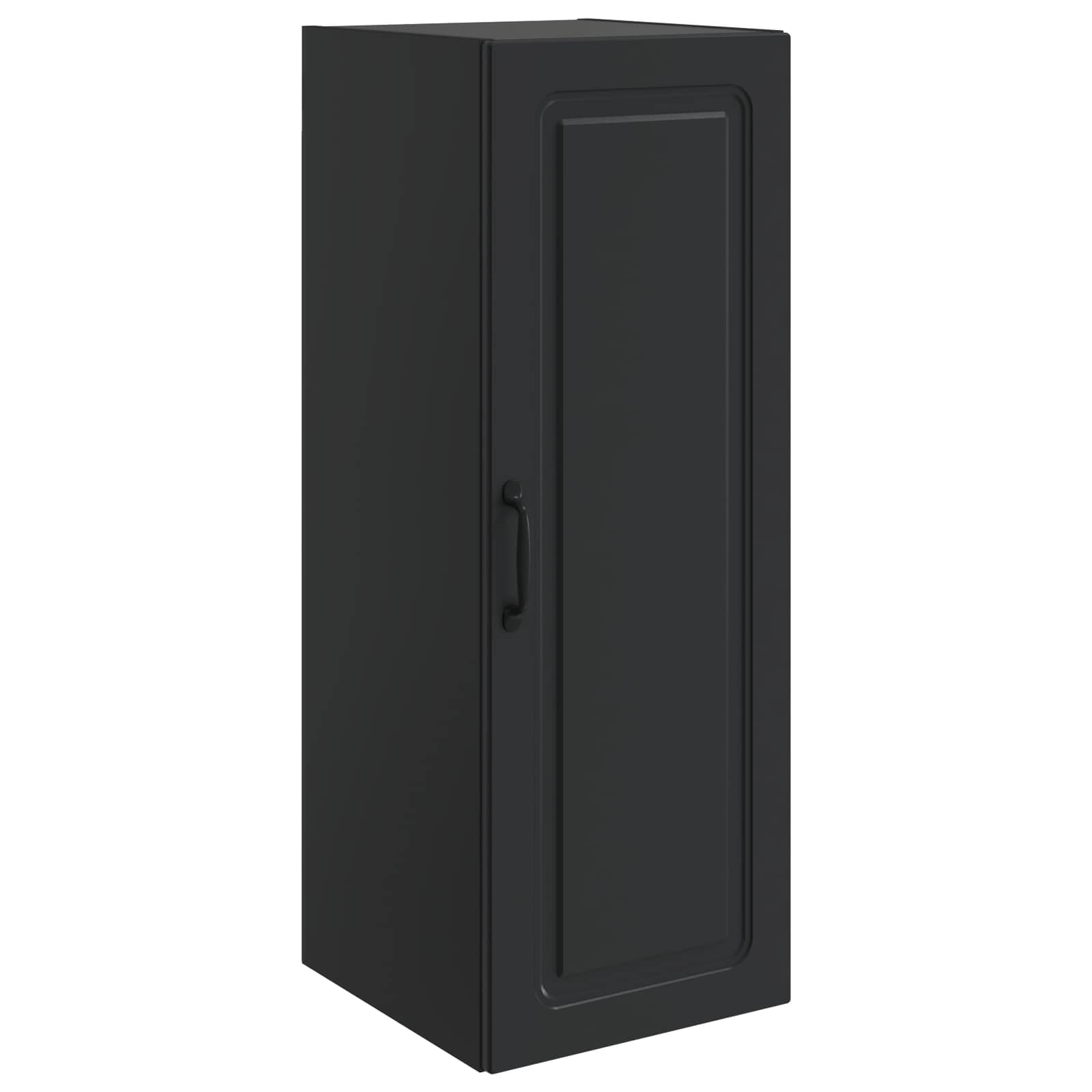 Armoire suspendue en bois noire pour désencombrer votre studio