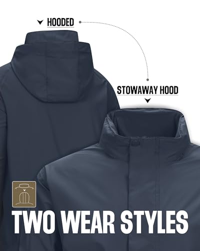 Image of 33,000ft Men's Packable Rain Jacket Waterproof Lightweight Raincoat Rain Shell with Hood for Outdoor Hiking Golf Travel