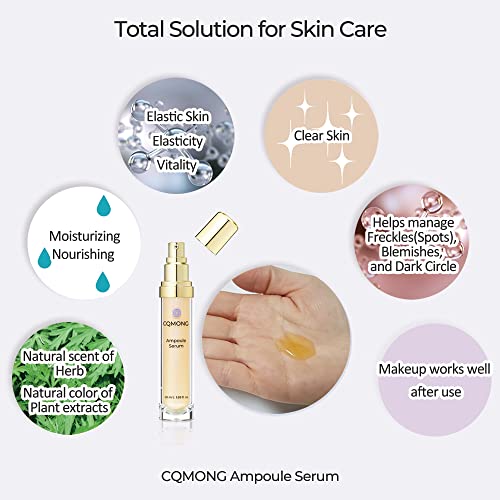 Cqmong Ampoule Serum For Hydrating, Nourishing, Wrinkles, Freckles, Blemishes, Dark Circles | Hyaluronic Acid, Vitamin C, Collagen, Peptide, 7 Amino Acids, Adenosine | Korean Facial Skincare #TOP4