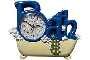 Blue Bathroom Wall Clock for Bath Tub Convenience