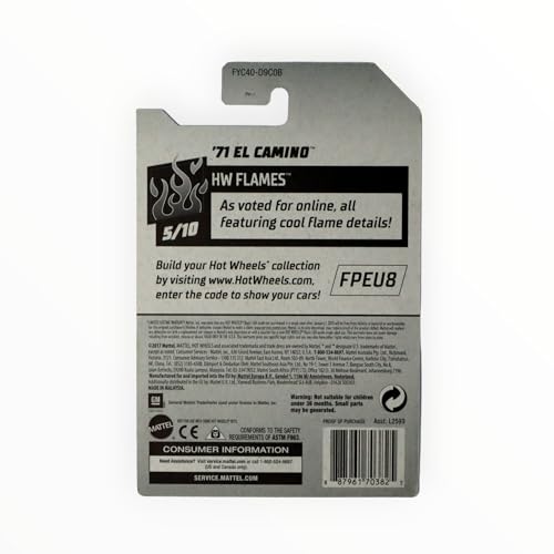 Hot Wheels '71 El Camino, 8/250 Flames 5/10 miniatura 2