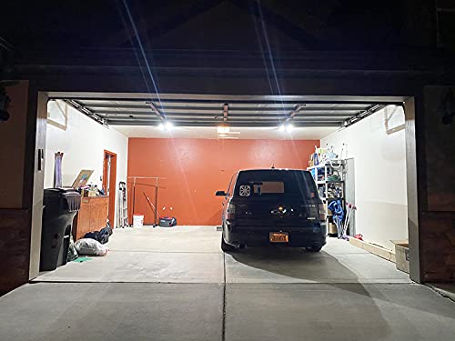 2 Pack LED Garage Light, 150W Ultra Bright Shop Light with 5 Adjustable Panels,15000LM 6500K E26/E27 Deformable Ceiling Lights for Garage, Workshop