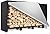 SunyesYoon Firewood Rack Outdoor 4ft with Waterproof Cover - Heavy Duty Log Racks Indoor Holder, Upgraded Adjustable Fire Wood Racks, Storage Organizer Stand Tool for Fireplace, Black