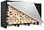 SunyesYoon Firewood Rack Outdoor 4ft with Waterproof Cover - Heavy Duty Log Rack Indoor Holder, Upgraded Adjustable Fire Wood Racks, Storage Organizer Stand Tool for Fireplace, Black