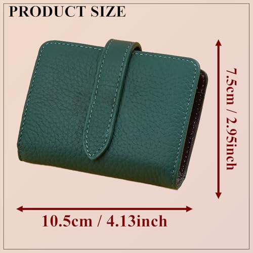 Women's PU Leather Wallet, Retro Lychee Pattern Folding Wallet with Multiple Card Slots, Coin Purse, Luxury Hasp Clutch, Large Capacity Short Money Bag for Cards and Coins (Green)2