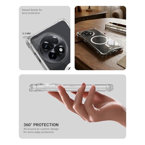 Image of DailyObjects Clear Magnetic Phone Case Cover Compatible with OnePlus 11 | Wireless Charging Slim Back Cover | 2 Layer Edge Protection & Shockproof
