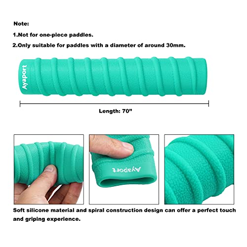 image for Ayaport Kayak Paddle Grips Non-Slip Silicone Wraps Blister Prevention 