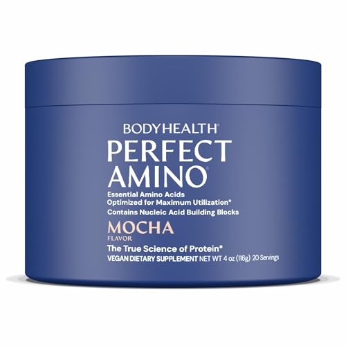 Image of BodyHealth PerfectAmino - BCAA and EAA Powder for Pre and Post Workout - Amino Acid Energy Drink for Men and Women to Support Lean Muscle and Recovery - Mocha - 20 Servings