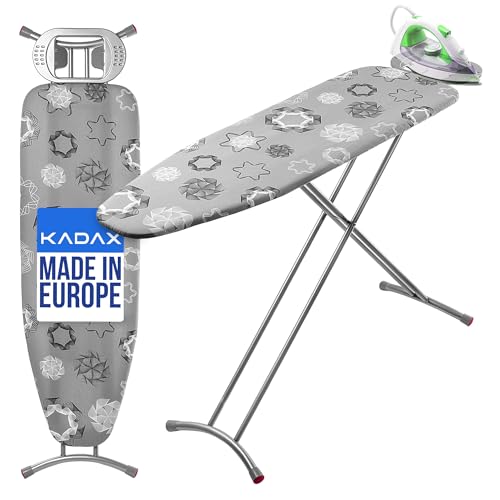 KADAX Klappbares Bügelbrett, 120x38cm Dampfbügelbrett mit Metallnetz, Bügeltisch mit rutschfesten...