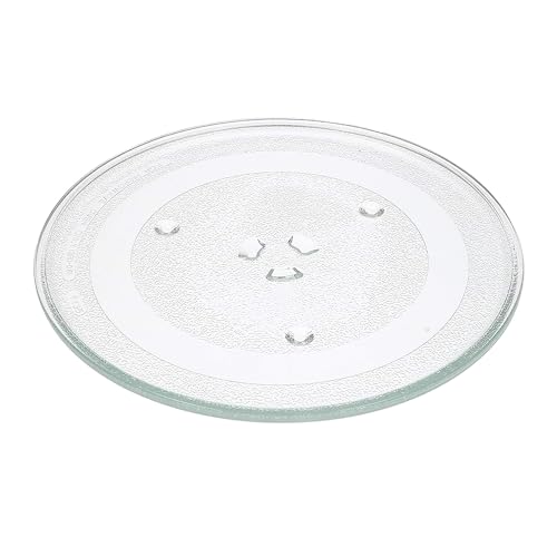 Anakel Home Plato de Microondas Giratorio con 3 Pestañas Ø28,8cm de Diámetro Exterior I Vidrio Reforzado de Larga Duración I Universal I Sistema Antideslizante I