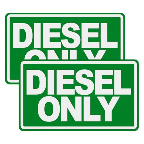 NYTKL 2 PCS 5 X 3 Diesel Only Decal Reflective Diesel Only Sticker Sign for Fuel Tank Weatherproof Adhesive Vinyl Fuel Identification Labels for Trucks Tractors Gas Caps