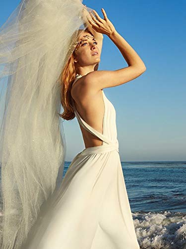 PERSUN Women's Convertible Long White Dress Elegant Multiway Semi Formal Holiday Party Maxi Dresses (X-Large, White) - Thumbnail 2