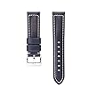 Berfine 22mm Quick Release Retro Leather Watch Band,Vintage Pull-up Leather Watch Strap, Black #2