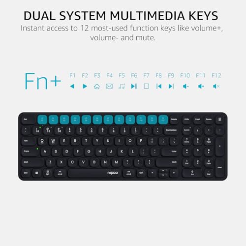 Image of Rapoo Wireless Keyboard and Mouse Combo, Blade-Series E9310M 99-Key Ultra-Thin Keyboard and M300G Silent Mouse, Support 4 Devices, Quiet, Compact, Battery Powered, for Windows /Mac /Linux /Chrome