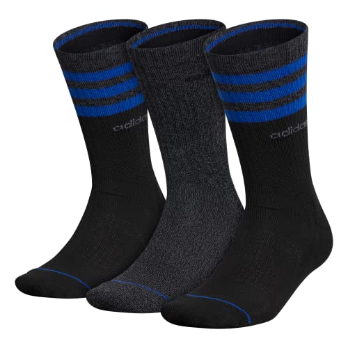 adidas Meias masculinas com 3 listras (3 pares)