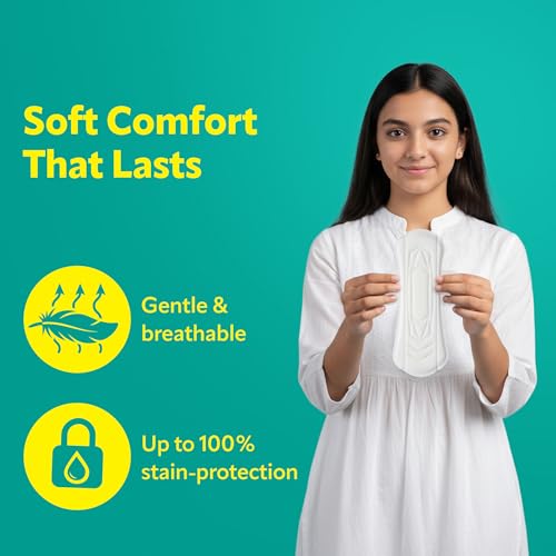 Image of Evereve Comfort Sanitary Pads for Women, XL+ 320mm, 24 Pads, Longest and Widest Day Pad, Thick Soft Fabric, Breathable Rash-Free Wear, Deep Absorption, Up to 100% Leak Protection, All Day Comfort