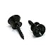 2 Strap Buttons w/Screws Black