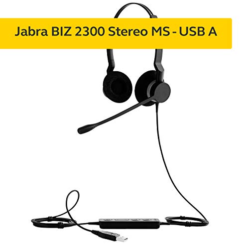 Jabra Biz 2300 USB-A MS On-Ear Stereo Headset - Skype Voor Zakelijke Gecertificeerde Ruisonderdrukking en Corded… - Image 3