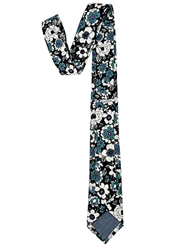 Image of Kebocis Mens Skinny Cotton Floral Tie for Men
