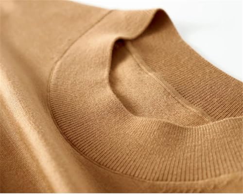 Men Cashmere Blen Round Neck Pullover Loose Solid Casual Top Fall Winter3