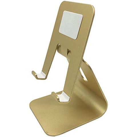 Yowanted Adjustable Cell Phone Stand, Desktop Adjustable Holder Dock for iPad, Kindle, iPhone, Nintendo Switch, Smartphone, Tablet, and More - Gold Cover