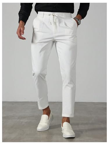 SHENHE Men's Golf Pants Lightweight Slim Fit Dress Pants Tapered Business Casual Work Trousers2