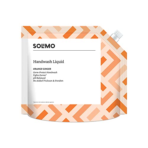 Image of Amazon Brand - Solimo Liquid Handwash Refill Pack, Orange Ginger, Germ Protect, Ph-Balanced, 1500 Ml