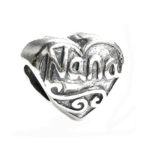 Artcharm I Love You Nana Heart Charm Antique Sterling Silver Bead Fit On Diy Bracelet #TOP15