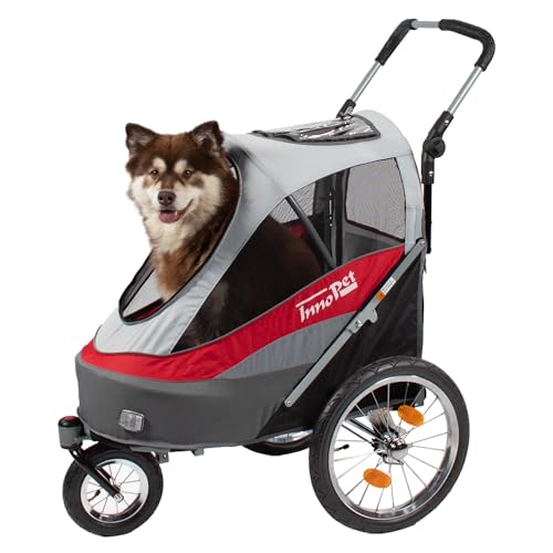 Innopet Sporty Dog Trailer Rouge/Blanc - Combo poussette pour animaux et remorque pour vélo pour...