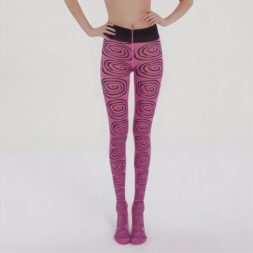 Image of NUFIWI Women Sexy Sheer Patterned Tights Leggings Pantyhose Stockings Colorful Y2k Funky Tights Vintage 90s Streetwear