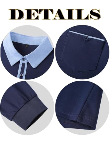 Camisa Polo para Hombre de Manga Larga Slim Fit con Bolsillo miniatura 4