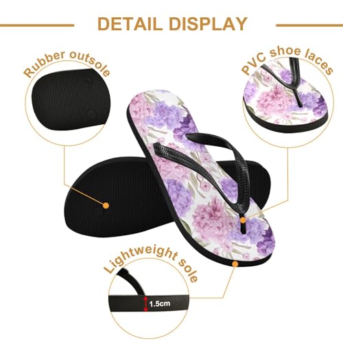 RunningBear Spring Flowers Hydrangeas Floral Womens Flip Flops Sandals Mens Beach Sandals3
