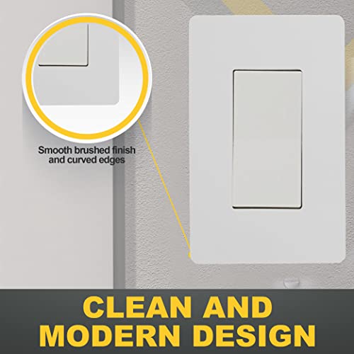 Faith White 1-Gang Screwless Wall Plate (1-Pack) | Light Switch Plate Or Wall Plate For Electrical Outlet | 1-Gang Wall Plate For Decorator Switches And Receptacles | Heat-Resistant Thermoplastic #TOP6