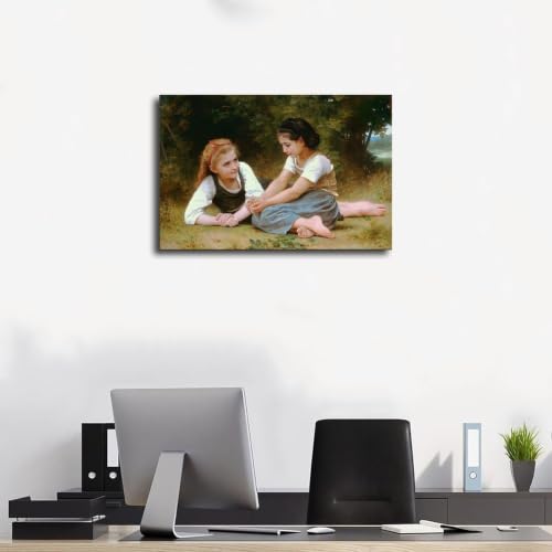 Tableau Nut Gatherers de Bouguereau impression sur toile 50x75 cm