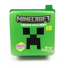 Minecraft Creeper Candy Gift Box, Individually Wrapped Fruit Chews Inside, Birthday Party Favor Treats, 2.72 Ounces