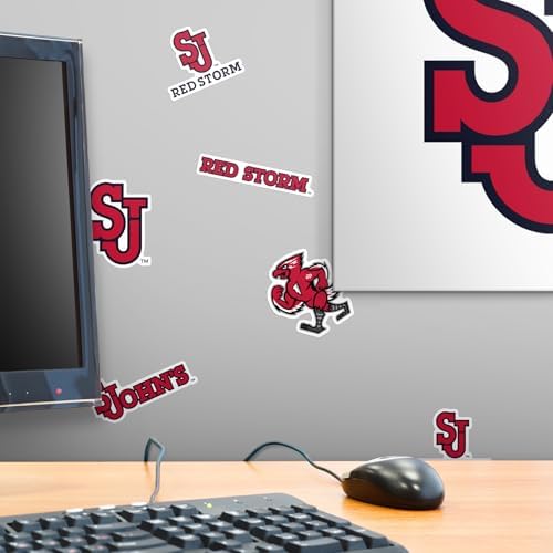St.Johns University Spirit Logos 50ct Vinyl Large Deluxe Stickers Variety Pack - Laptop, Water Bottle, Scrapbooking, Tablet, Skateboard, Indoor/Outdoor - 5