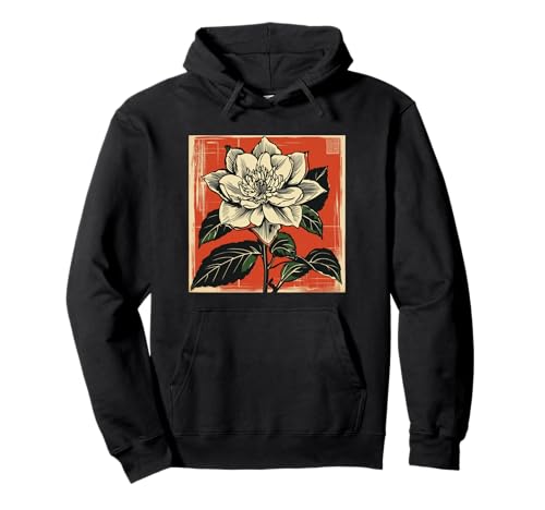 Clematis Tessen Retro Japón Floral Vintage Flores Japonesas Sudadera con Capucha