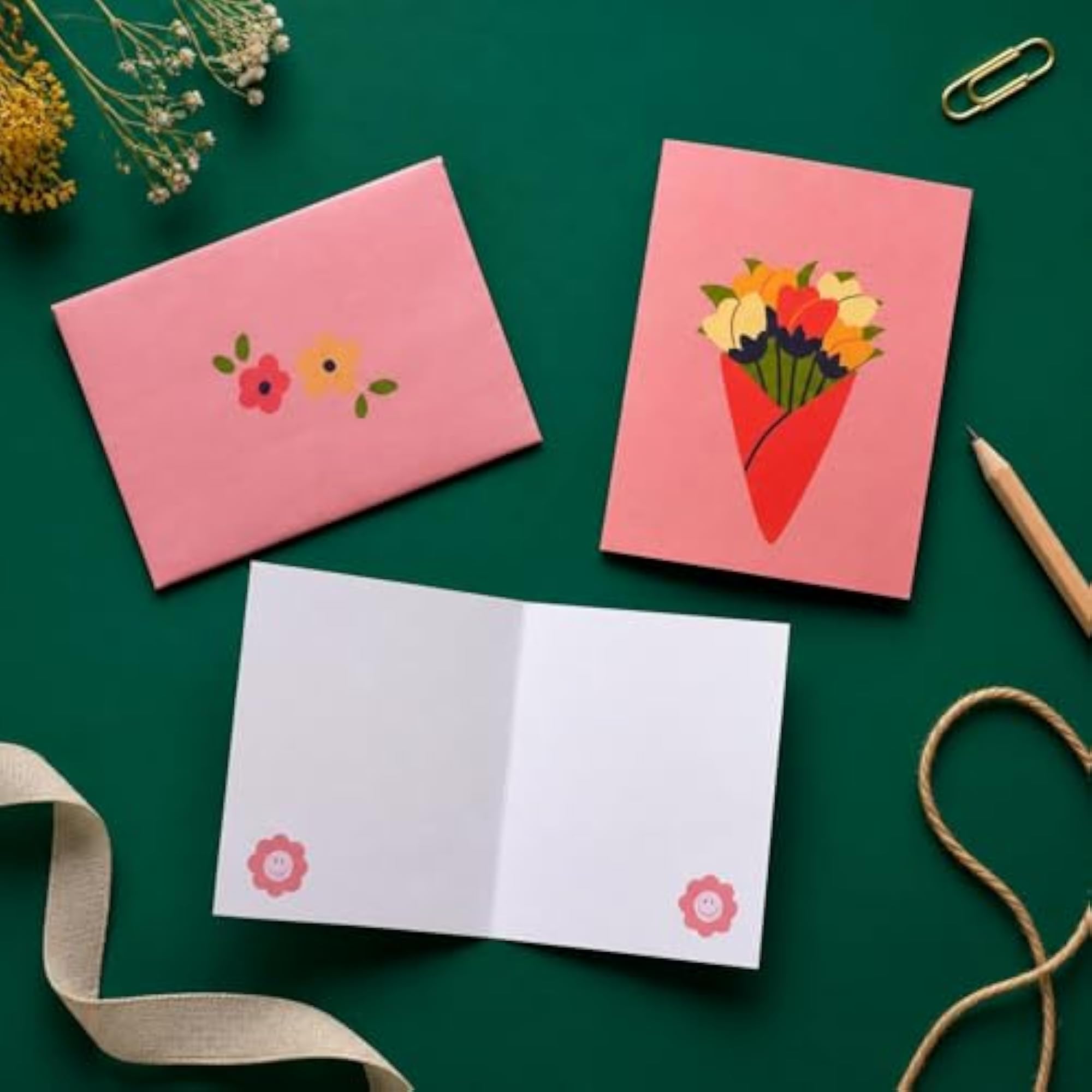 Pastel Note Cards Set, Folded Greeting Cards