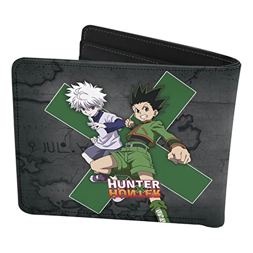 Abystyle Hunter X Hunter Vinyl Bi-Fold Multipurpose Gon Wallet & Metal Keychain Gift Set 3.74" X 4" Money Credit Card Holders Anime Manga Accessories #TOP1