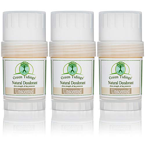 Green Tidings Natural Unscented Deodorant | Vegan, Organic Deodorant for Men & Women, Fragrance & Aluminum Free, Underarm Antiperspirant (3 x 1 Ounce)
