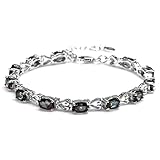 Silvershake 10.56ct. Mystic Fire Topaz 925 Sterling Silver Victorian Heart Style 7 to 8.5 Inch Adjustable Bracelet